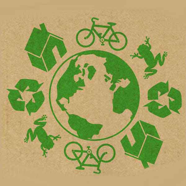 Recycling & Eco Symbols and Brown Papaer Background