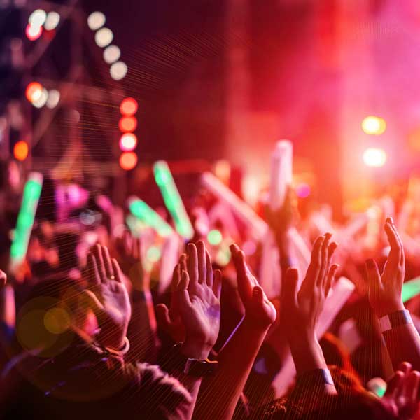 Music Festival With Hands In The Air