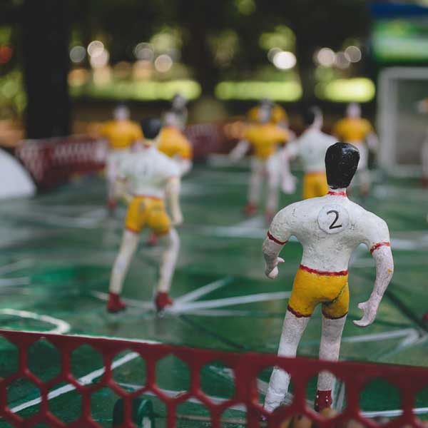 Closeup of Retro Table Football Table