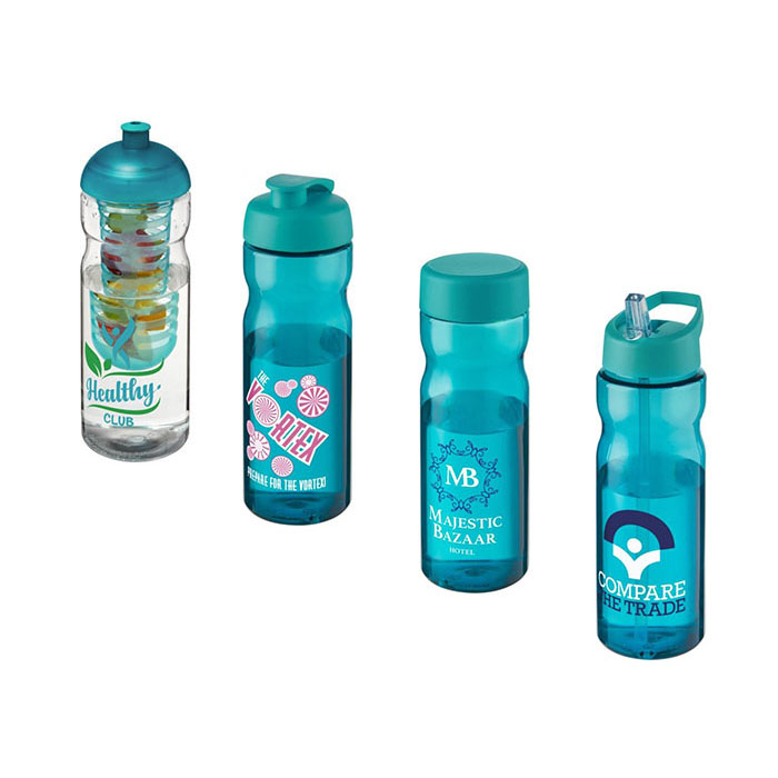 Aqua H<sub>2</sub>O Active® Base 650ml Sports Bottle - Showing A Selection of Lids & Accessories