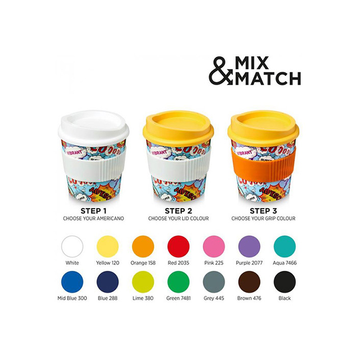 Brite-Americano® Primo 250ml Tumbler with Grip - Mix & Match Colours