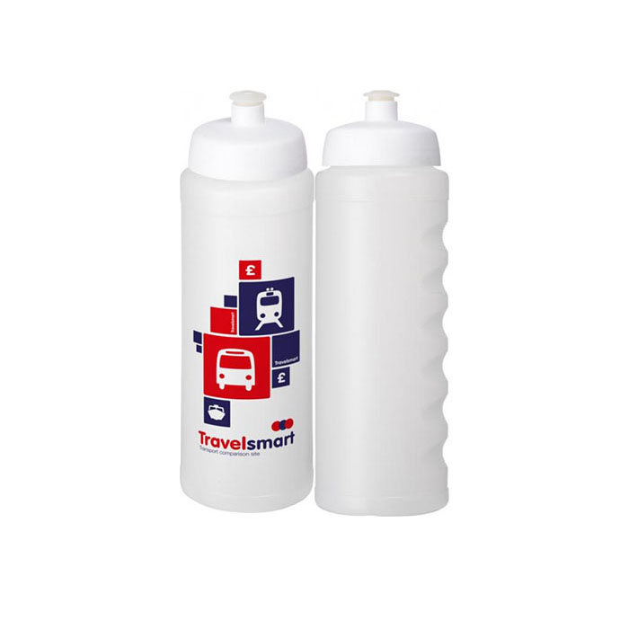 Frosted Baseline Plus® Grip 750ml Sports Bottles with White Sports Lid