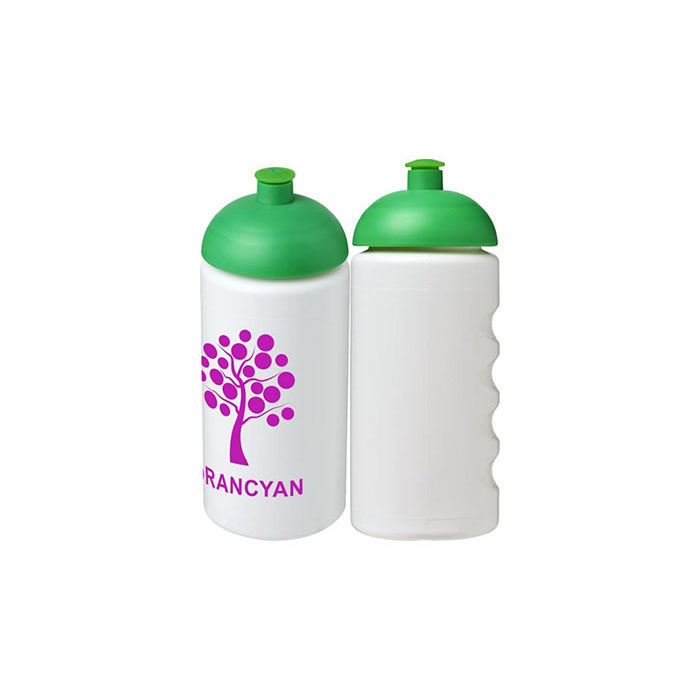 Green Baseline Plus® Grip 500ml Sports Bottle - White with Green Dome Lid