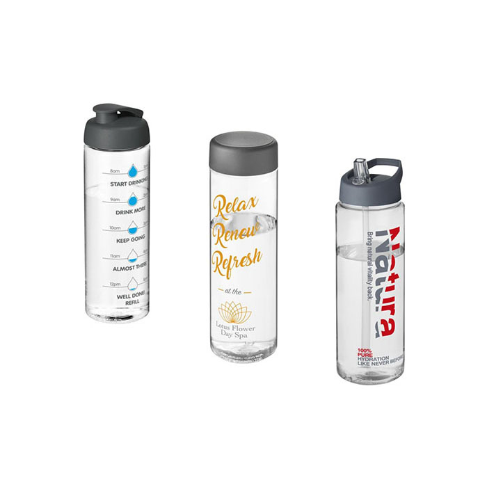 Grey H<sub>2</sub>O Active® Vibe 850ml Sports Bottle - Grey Lids/Fittings