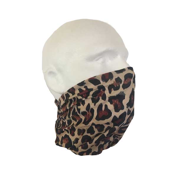 Leopard Print Neck Tube Bandana - Worn As A Face Cover