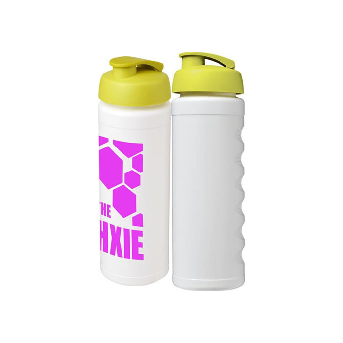 Lime Green Baseline Plus® Grip 750ml Sports Bottles with Lime Green Flip Lid