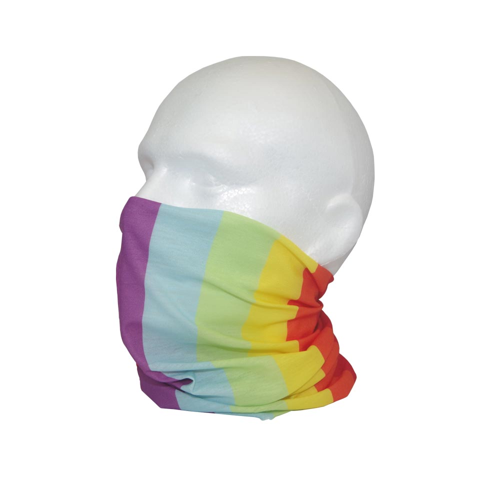 Rainbow Neck Tube Bandana - Detail Showing Print