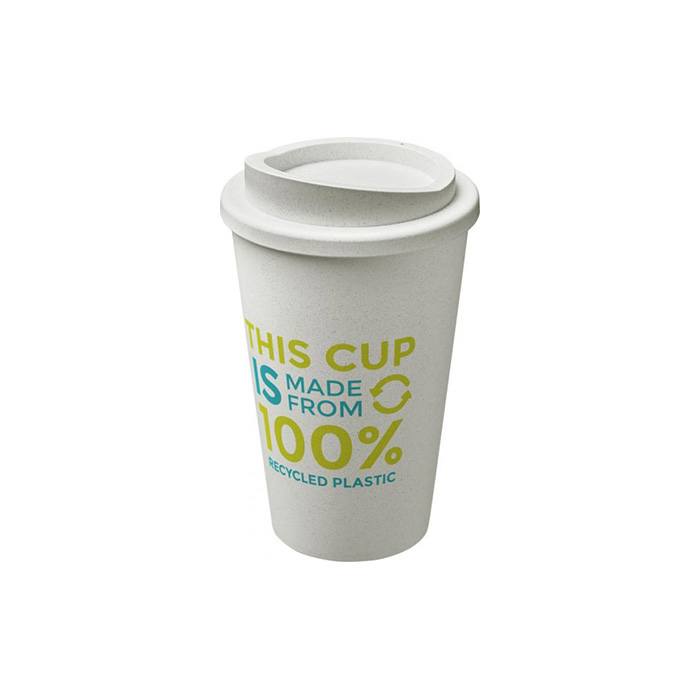 White Americano® Recycled 350ml Tumbler with Twist-On Lid