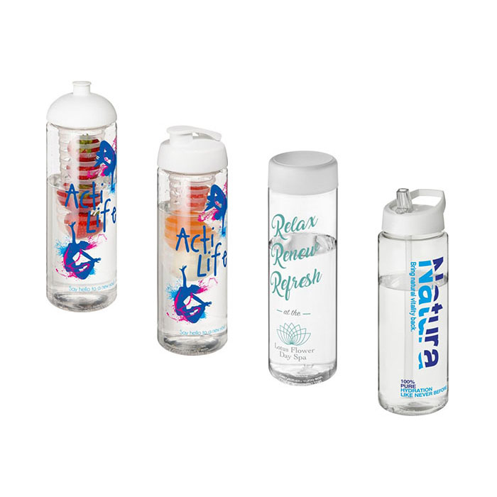 White H<sub>2</sub>O Active® Vibe 850ml Sports Bottle - White Lids/Fittings